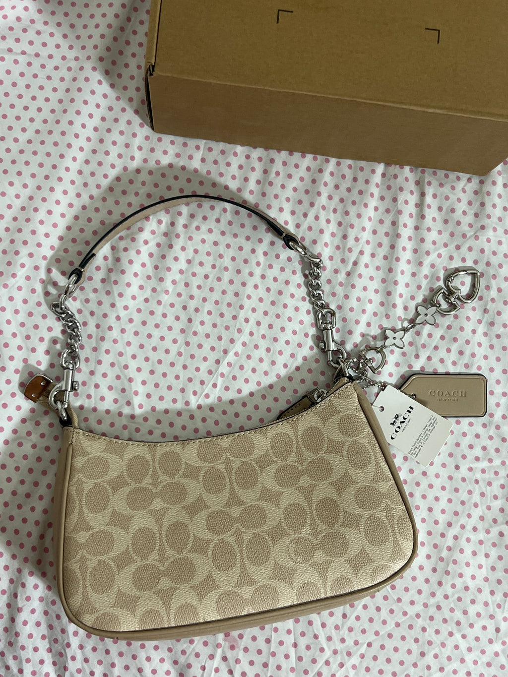 Coach Teri Shoulder Bag (with Box, Charm and  long strap)