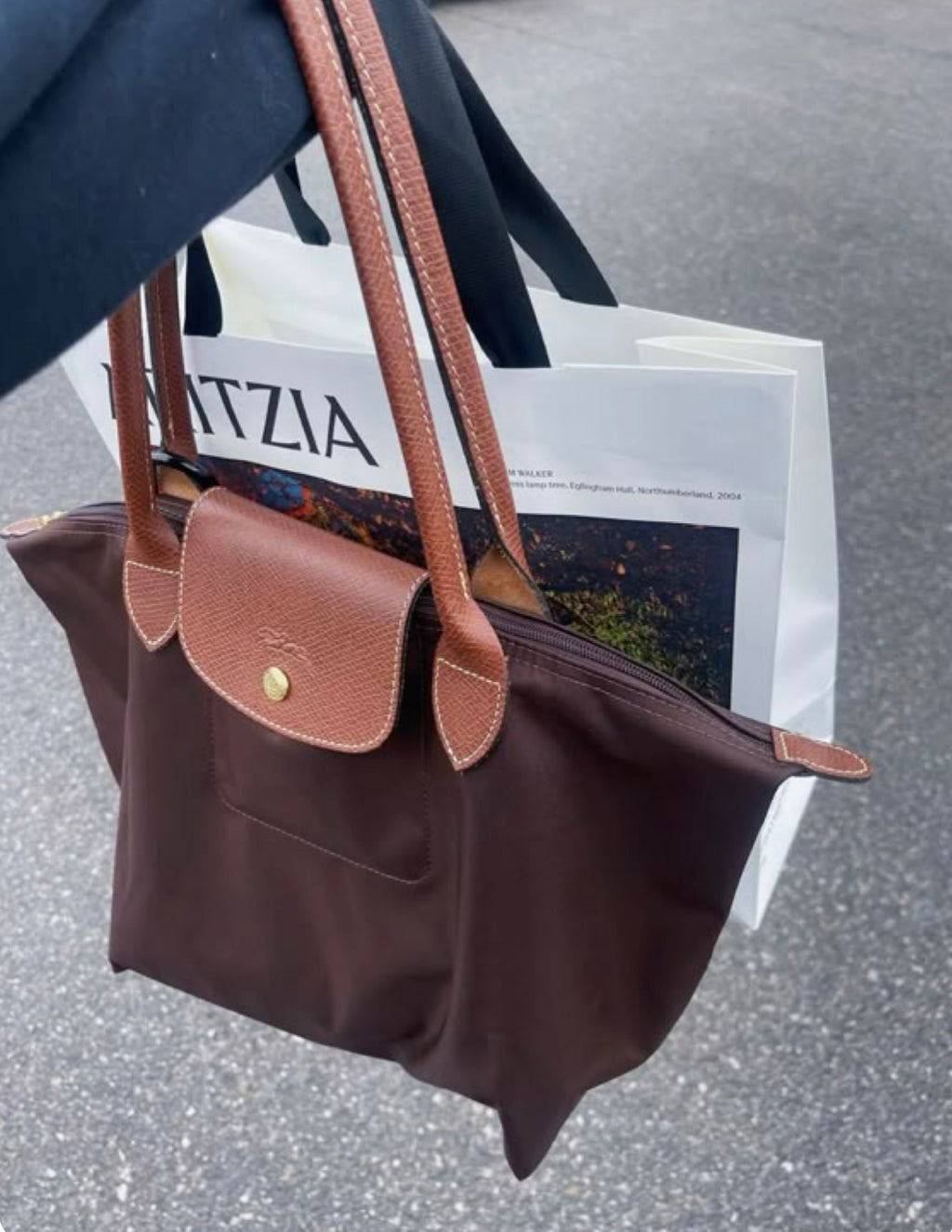 Longchamp Tote Medium - Ebony Brown (WITH BRAND LOGO)