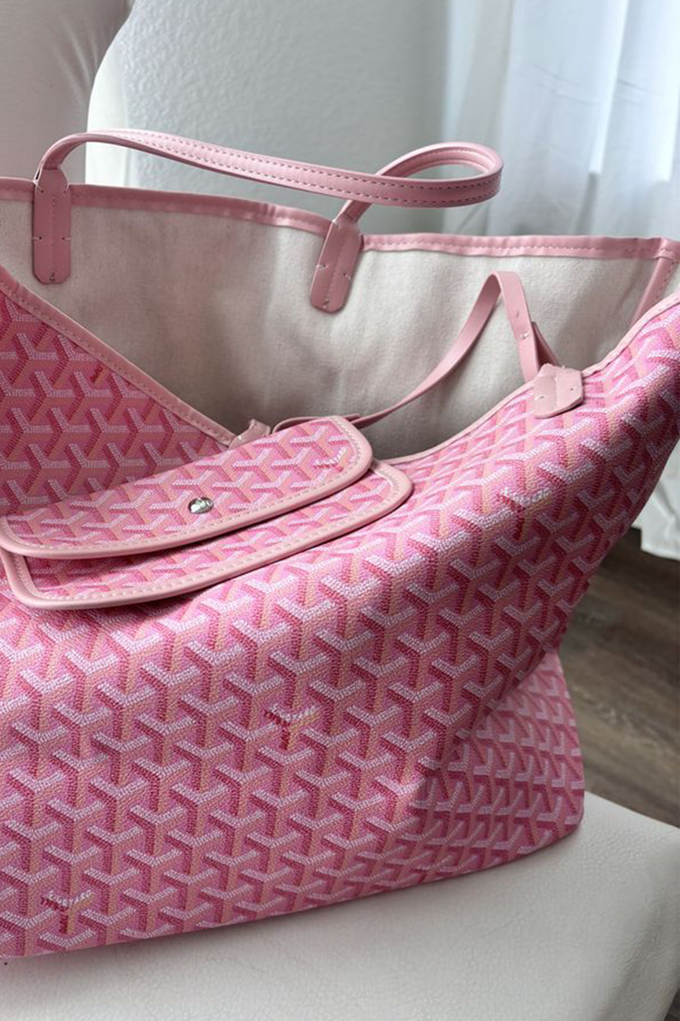 Goyard Tote Bag – Baby Pink (Large With Pouch)
