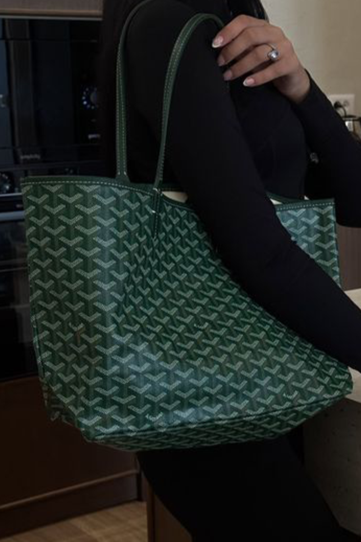 Goyard Tote Bag – Green (Large With Pouch)
