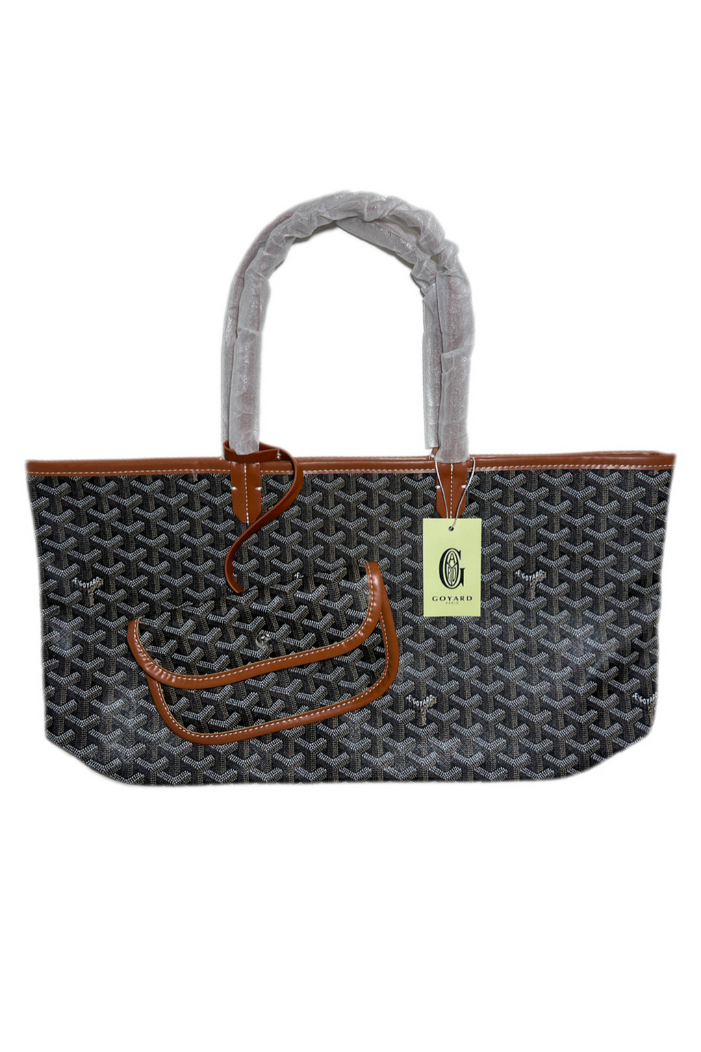 Goyard Tote Bag –  Black with Brown (Large With Pouch)