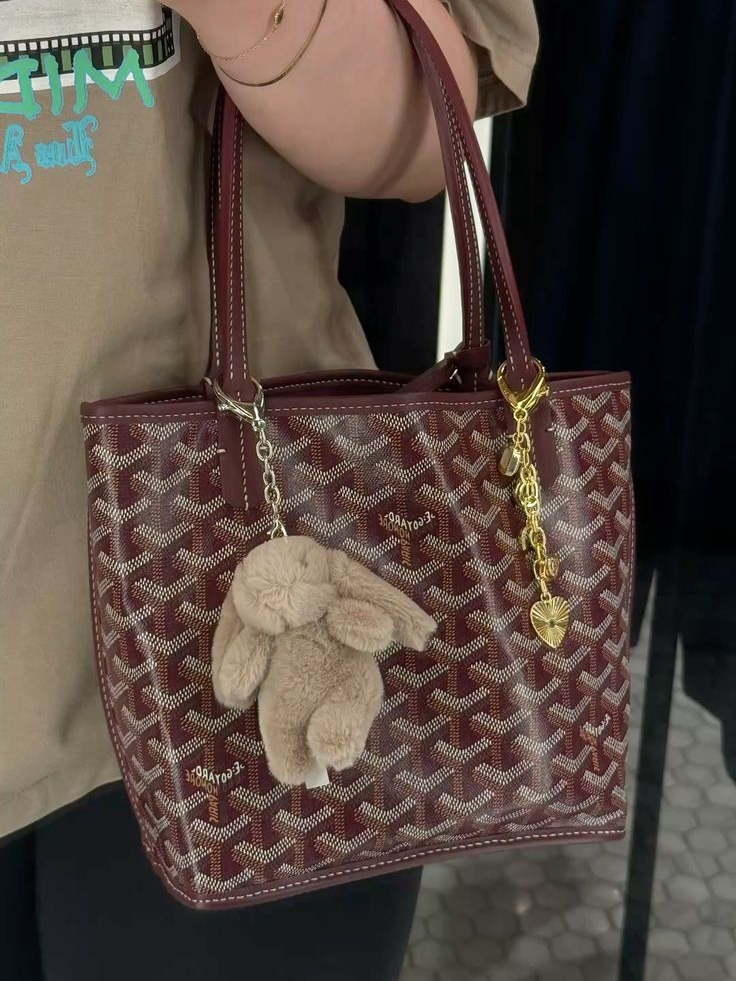 Goyard Tote Bag - Burgundy (Medium with Pouch)