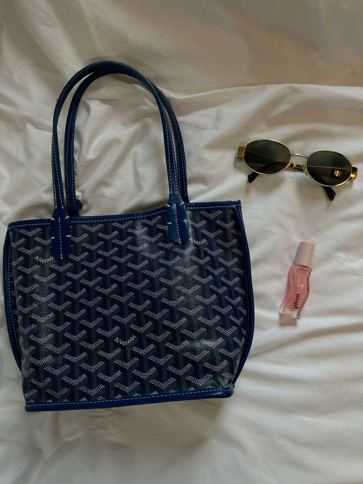 Goyard Tote Bag - Blue (Medium with Pouch)